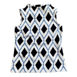 Talbots Blue & White Sleeveless Top | Women's P